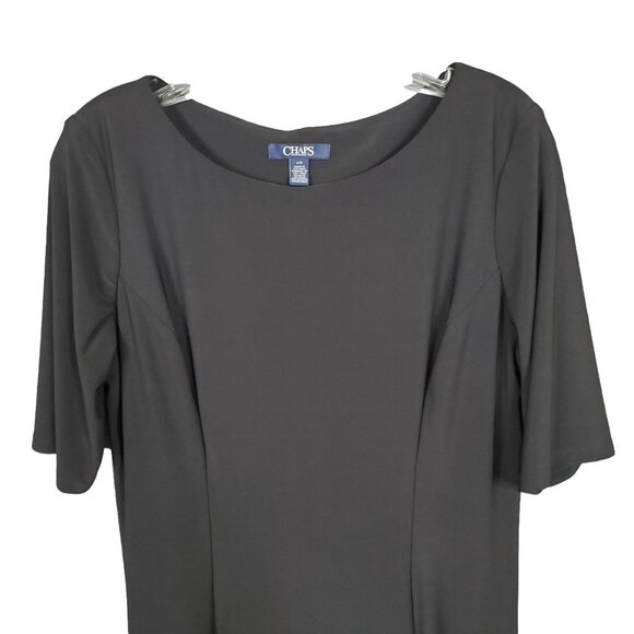 Chaps Sz L Dress Jersey Knit Scoop Neck Short Sleeve Shaped Fit Preppy Nautical - Picture 5 of 6